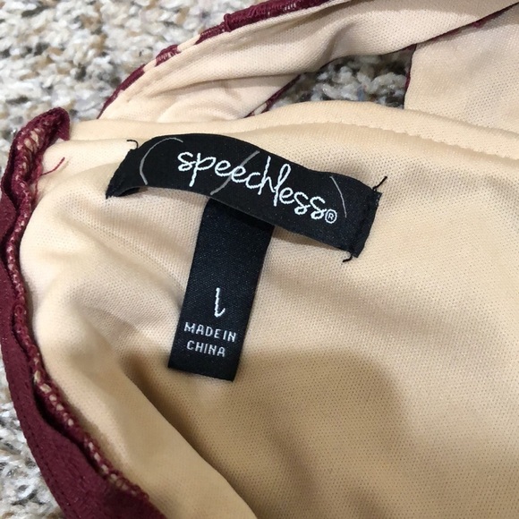 NWT Speechless Dress Size Big Girls Large Wine Red Nude Lace Mesh Cutout - Picture 7 of 10